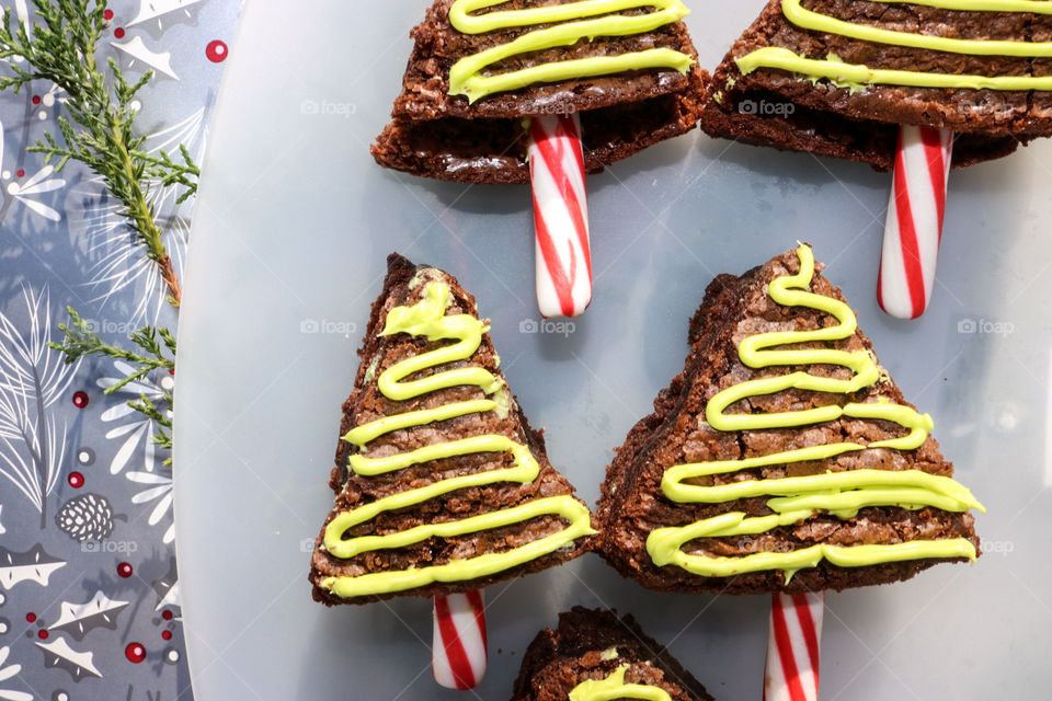 Christmas Tree Brownies 