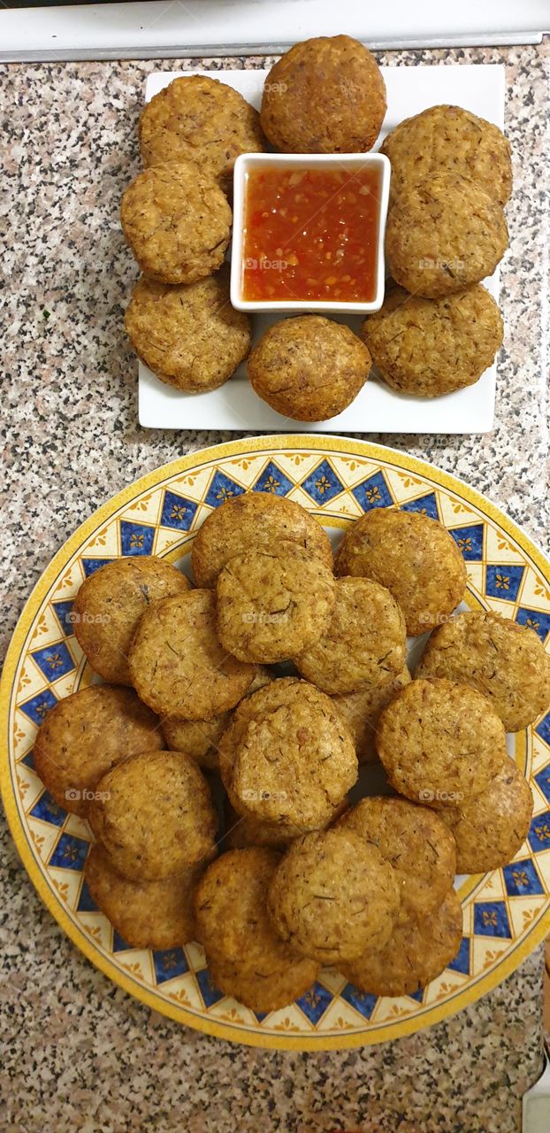 home made tuna and potatoes fritters