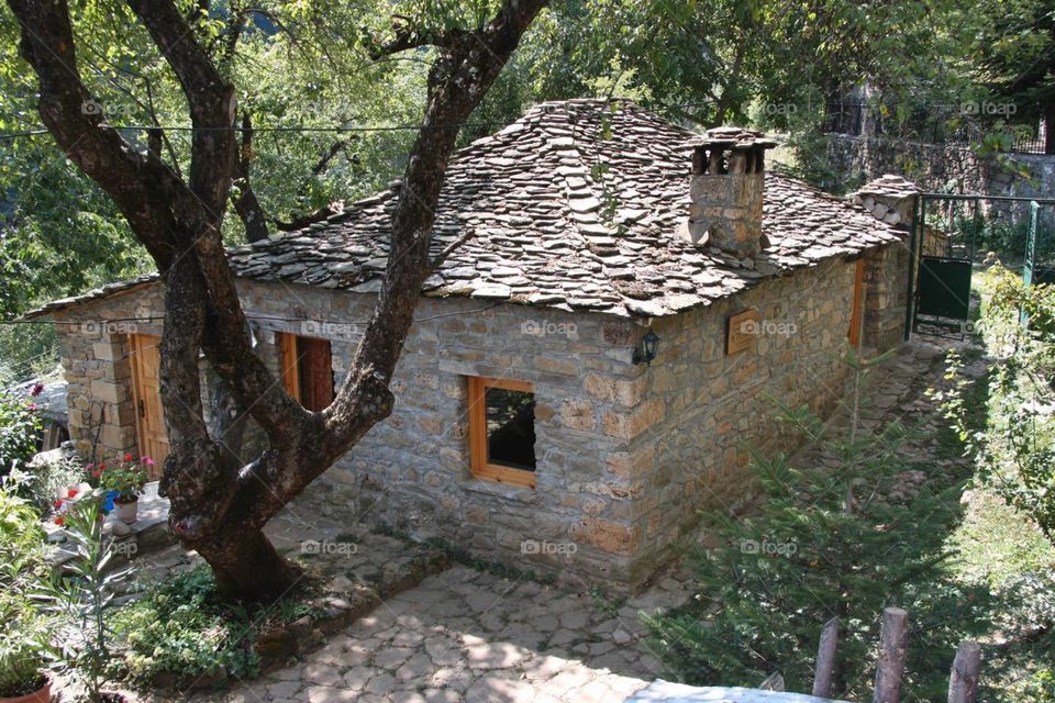 traditional stonehouse .Korca Albania