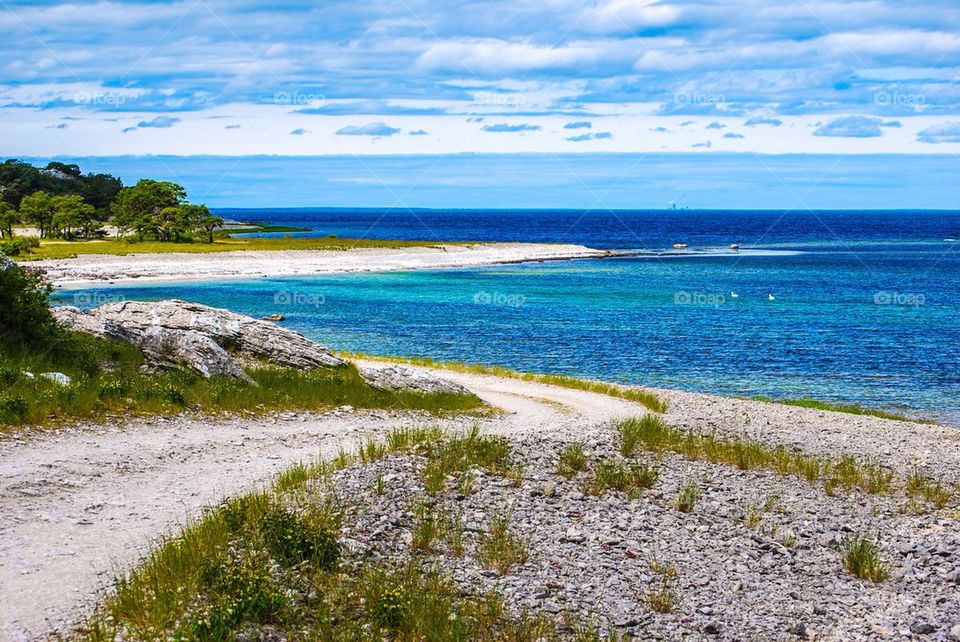 Scenic view blue sea