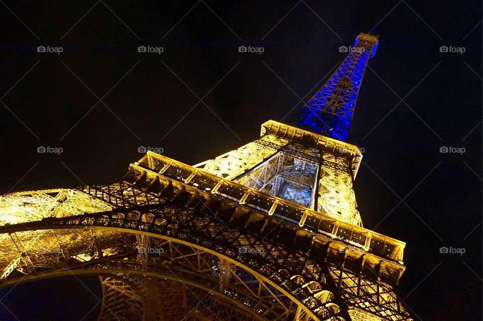 Eiffel Tower at night, Paris 