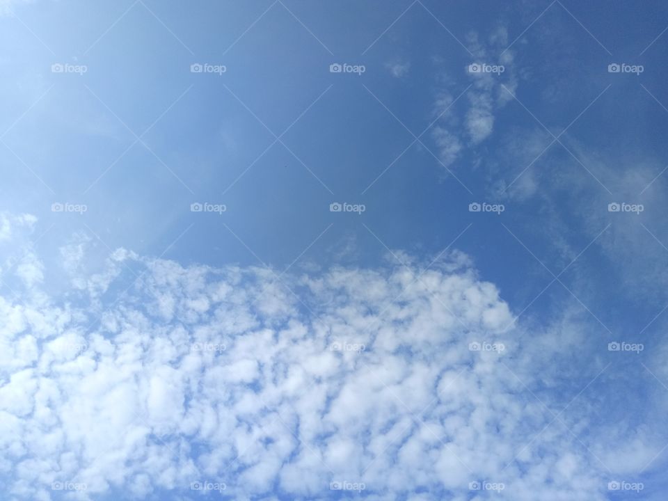 The white clounds with blue sky.