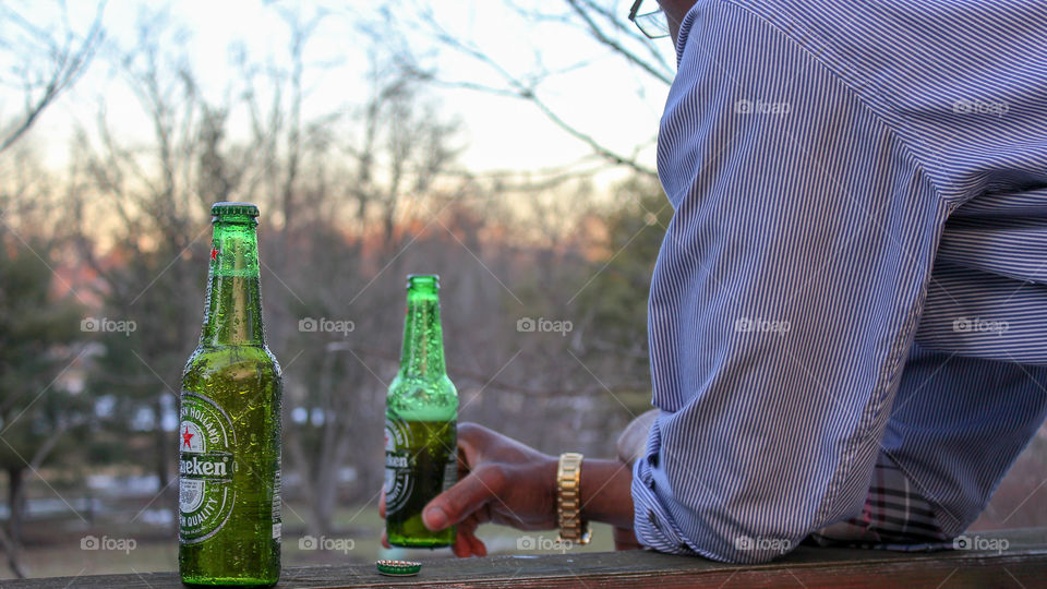 Enjoying your favourite Heineken