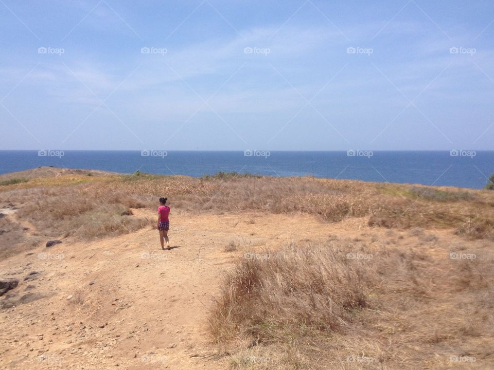 Photo of a person in isolated island