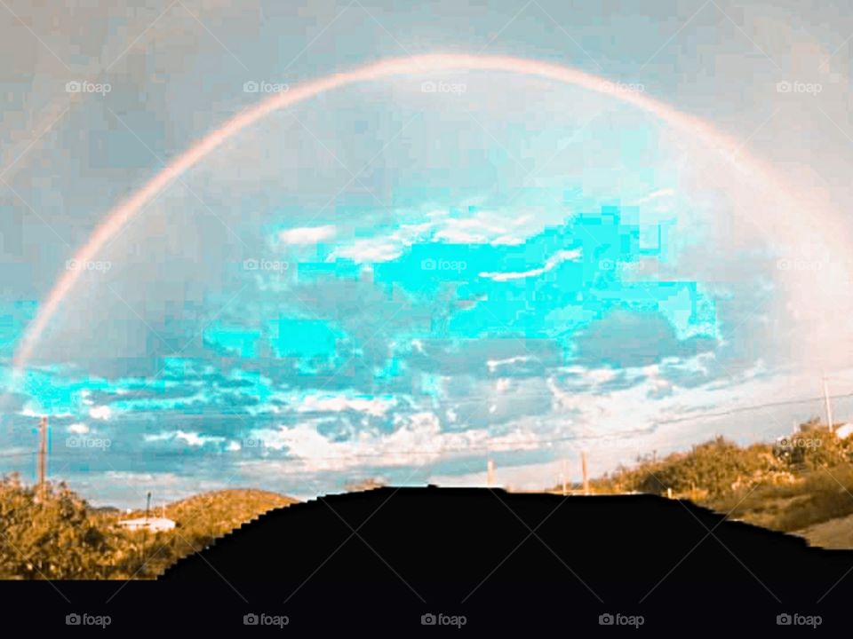 Rainbow over the desert