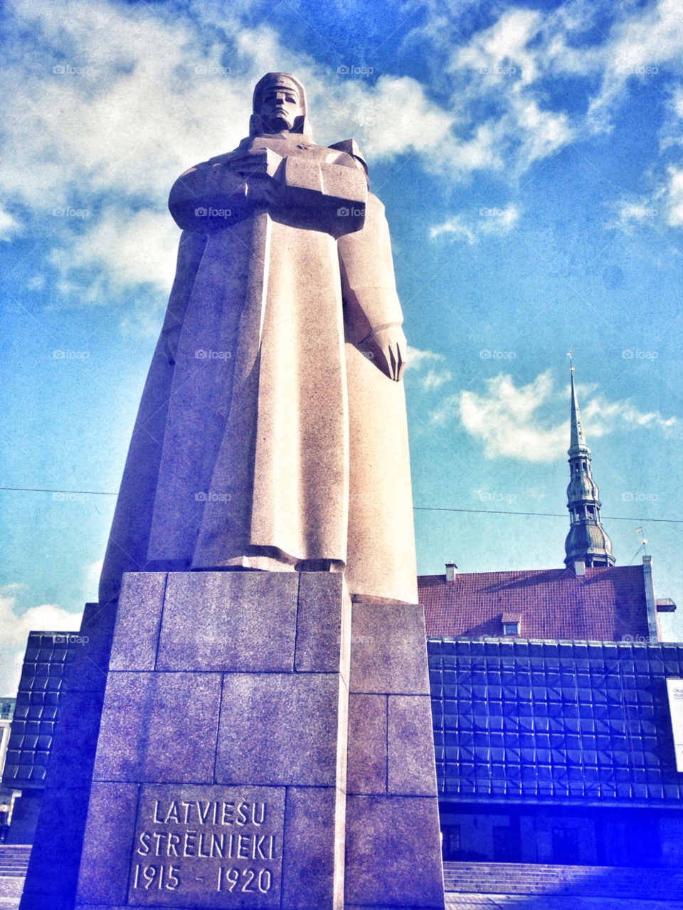 latvia monument soldier riga by penguincody