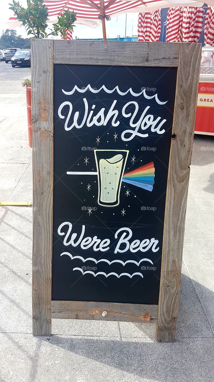 fun sign: wish you were beer