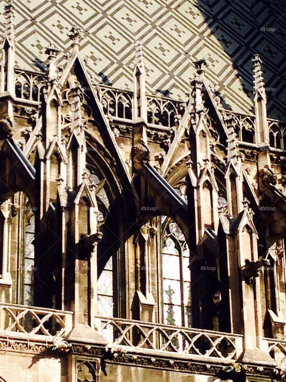 ornaments of neo-gothic style church