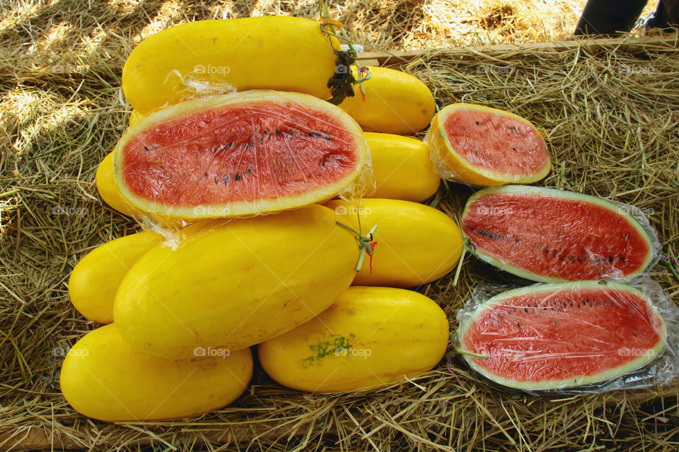 watermelon, yellow fruits