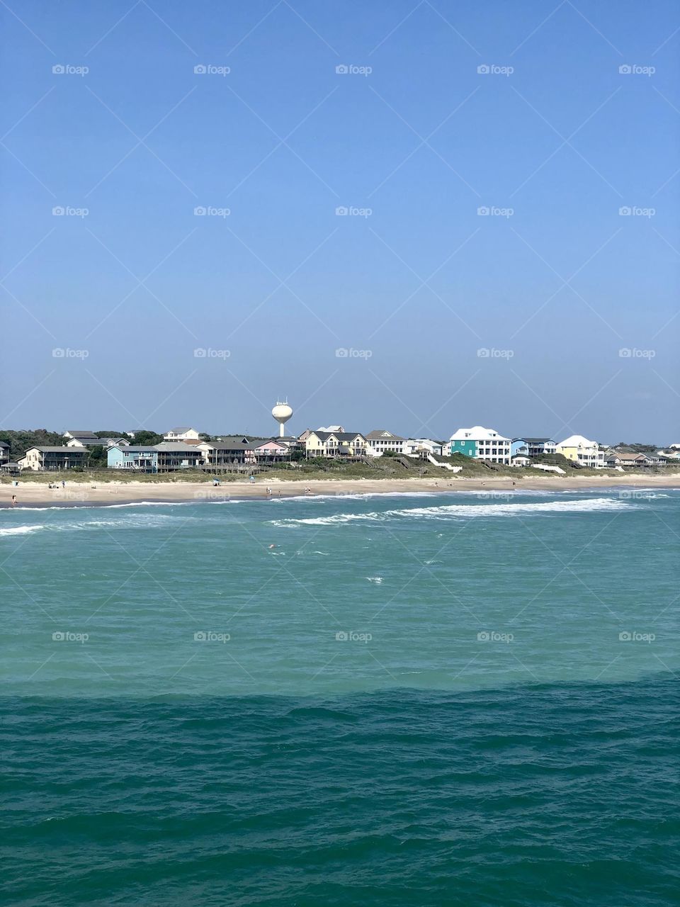 Beautiful View of Crystal Coast in North Carolina. 