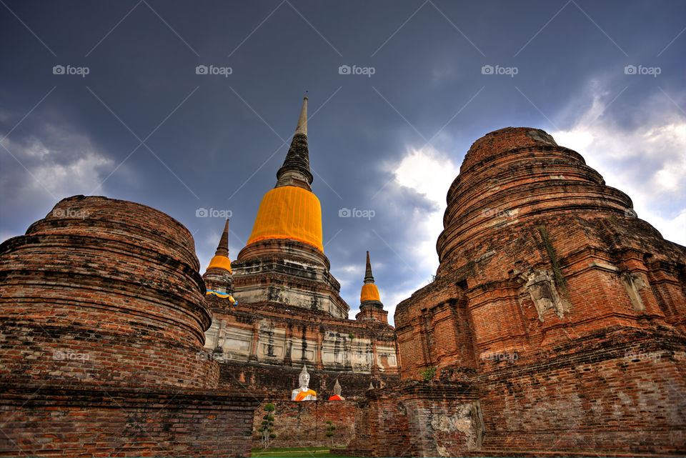 Ruins of a buddhist temple in Ayuathaya Thailand