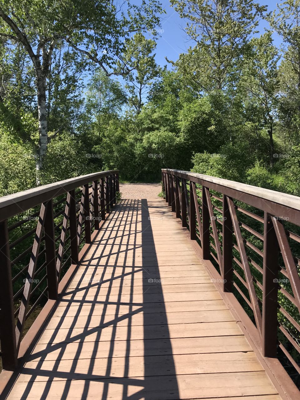 Wooden bridge on Whitefish Island
