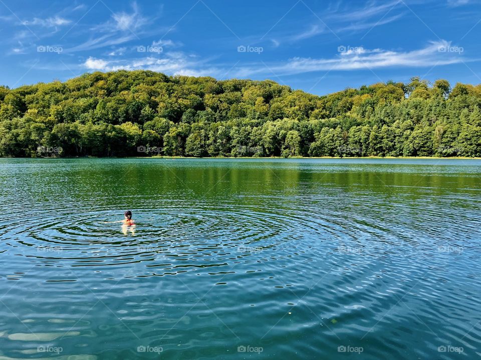 Swimming in the lake