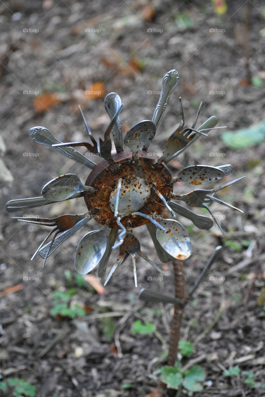 silverware flower art