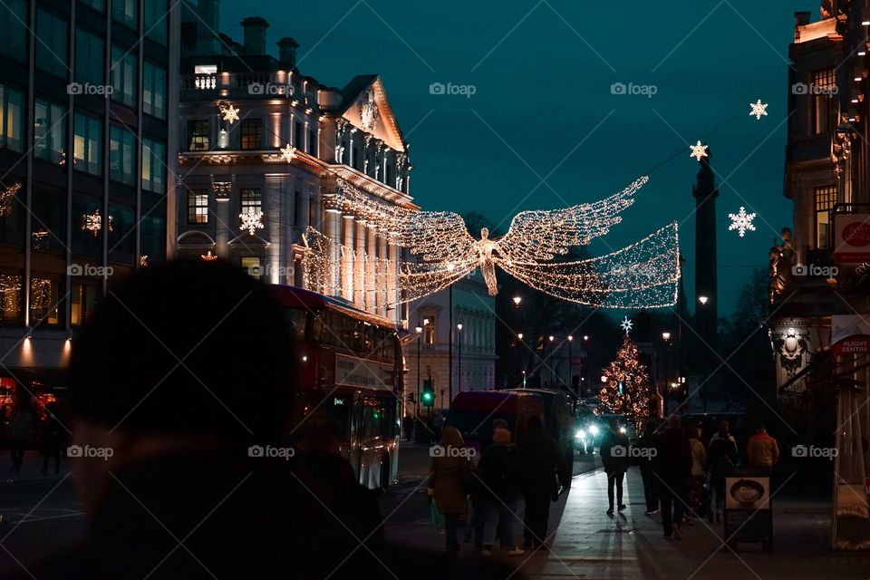 Street light ,Christmas ,light work ,London night walk 