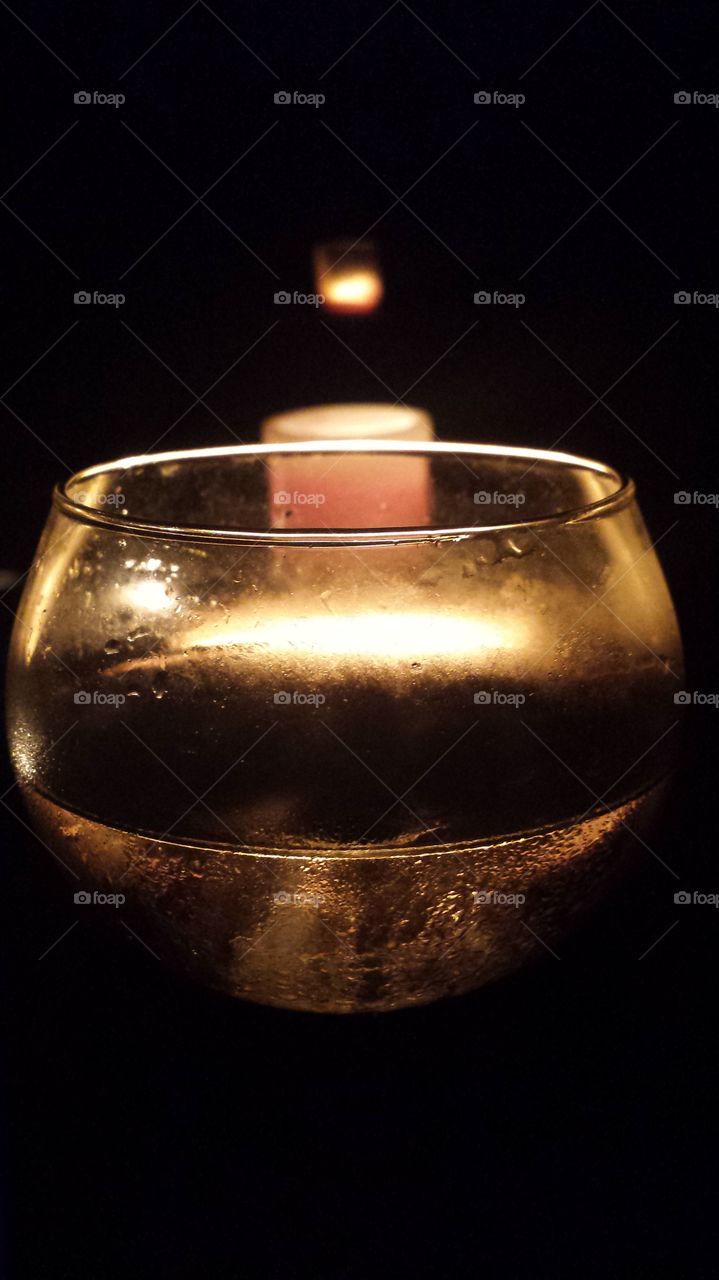 Wine at candle light. composition at night
