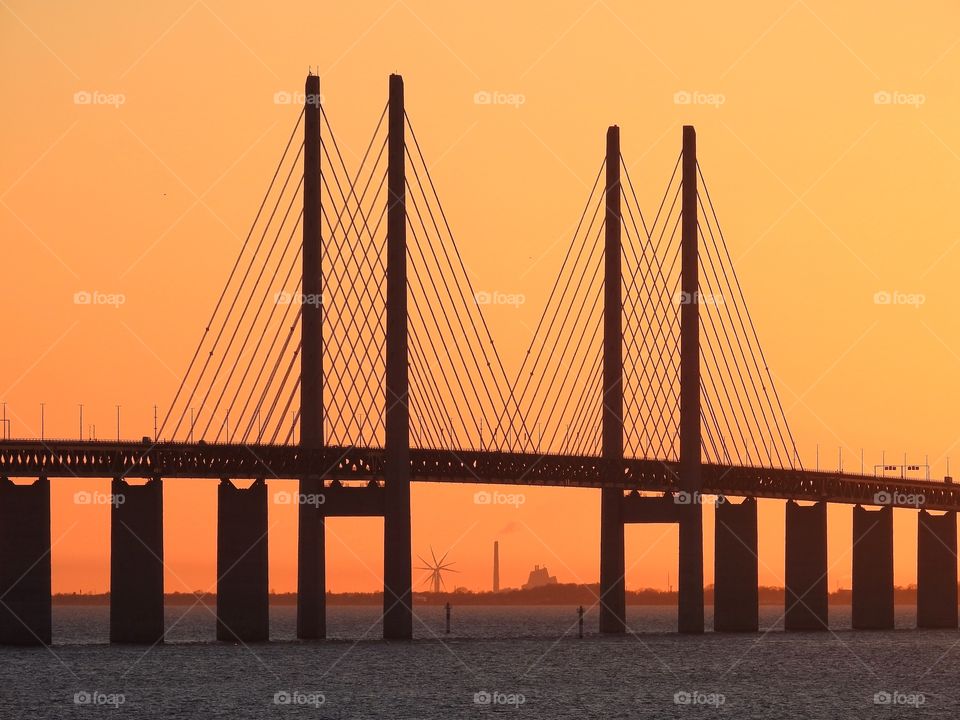 Öresundsbron in sunset