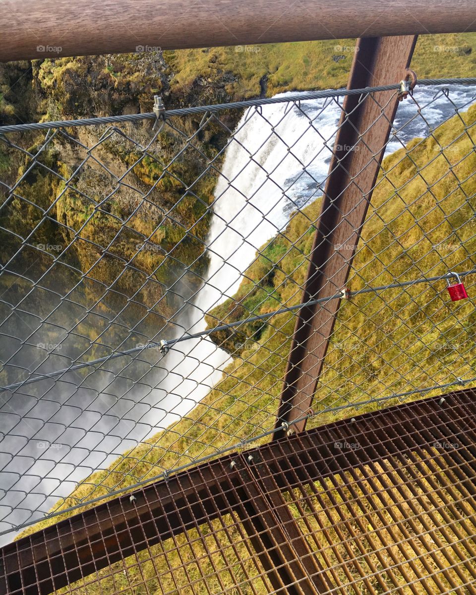 View of waterfall in Iceland 