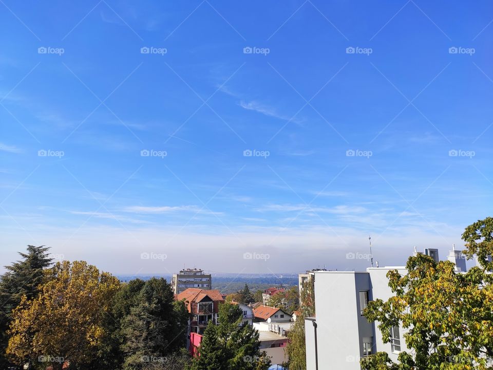 Nice autumn day in Belgrade cityscape