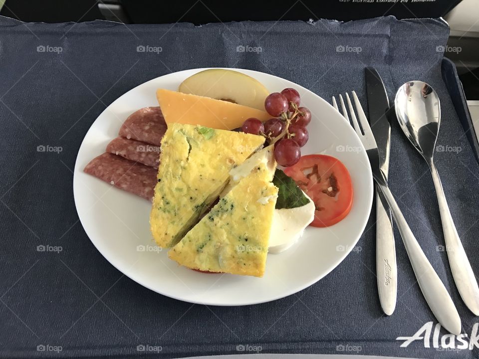Alaska Airlines first class meal
