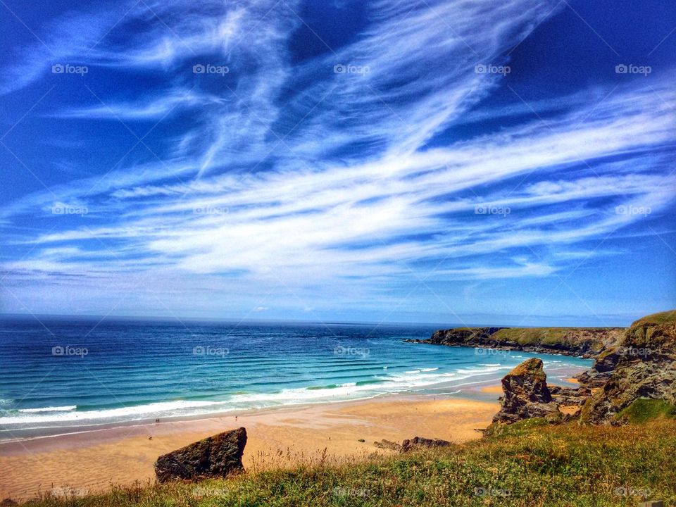 Beautiful view of a blue sea