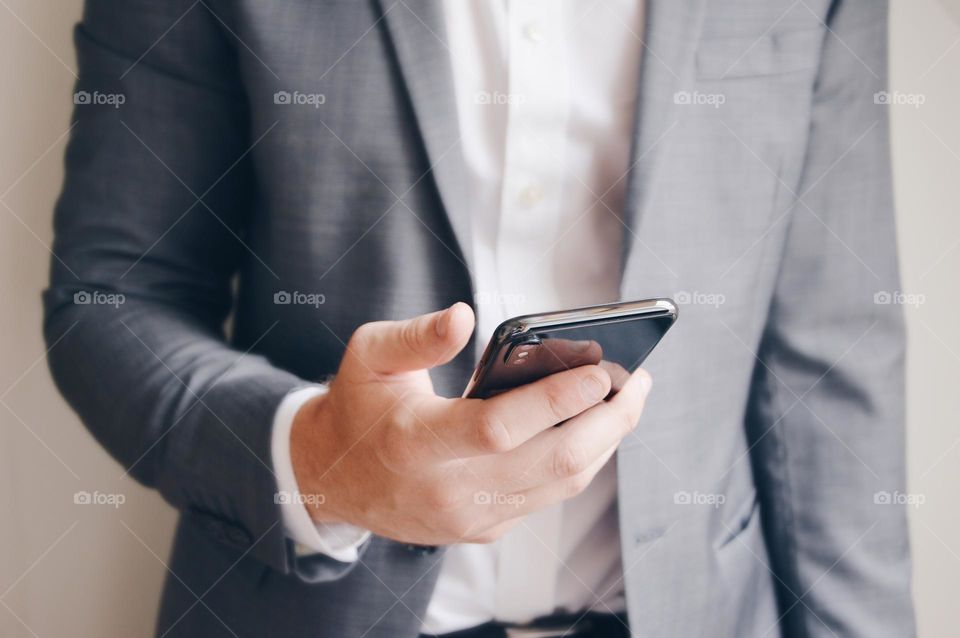 Businessman on his phone