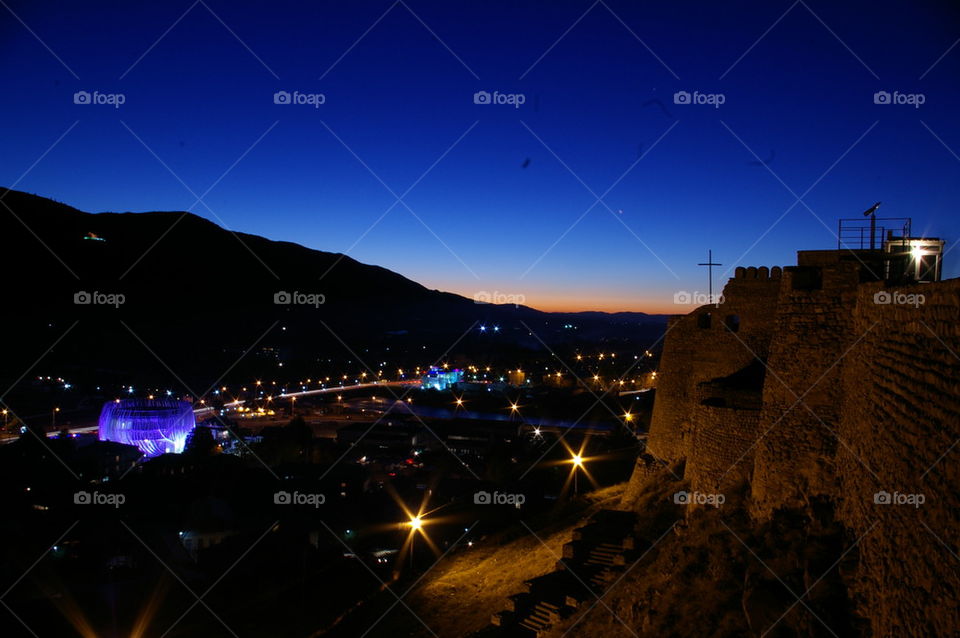 Citadel  in Gori. Nightlife in Georgia