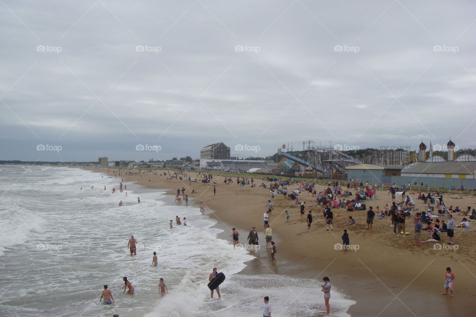Old Orchard Beach, Maine. Old Orchard Beach pier and amusement park in Maine, USA
