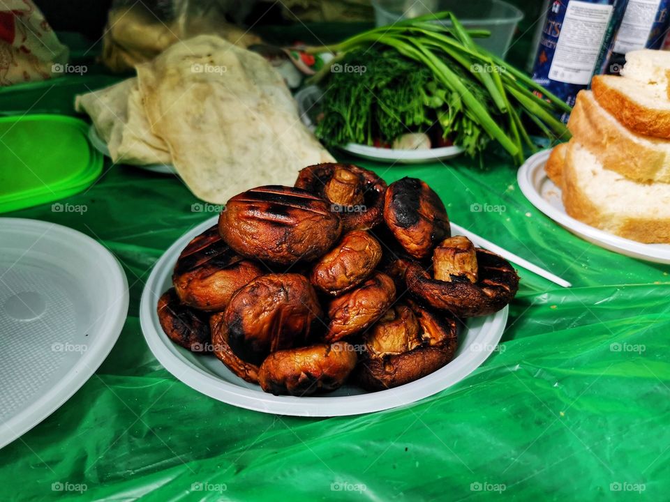 Mushroom table food yummy served