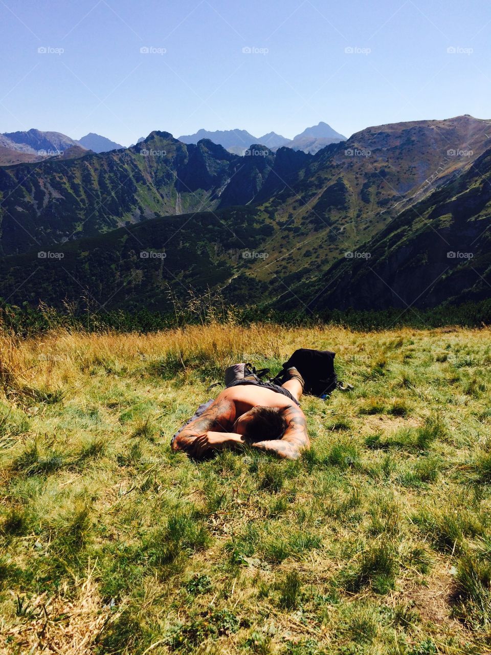 Lying in the mountains