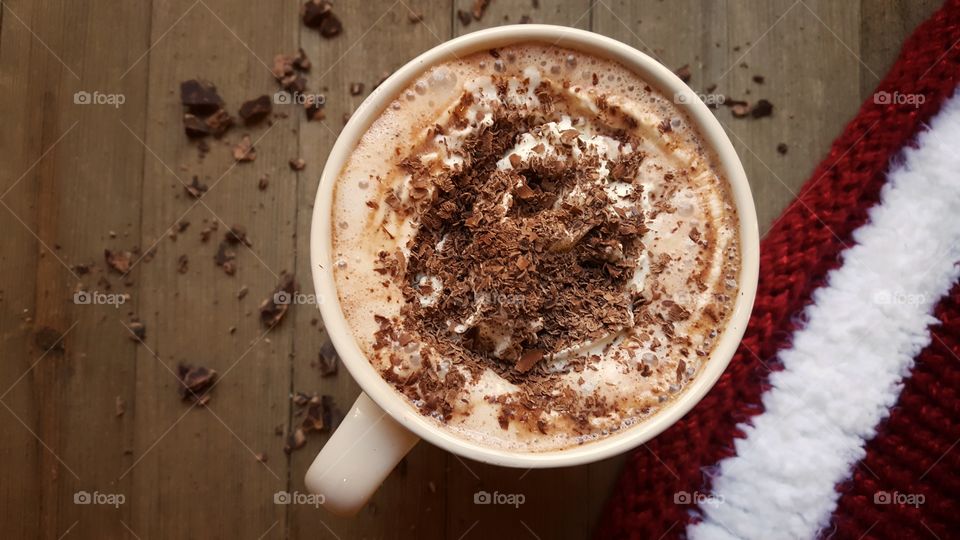 Hot chocolate in the cup