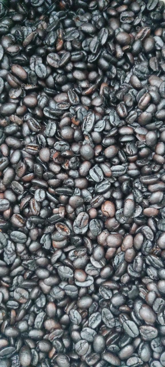 café en grano recién tostado, listo para moler y tomar una buena taza de café caliente ☕