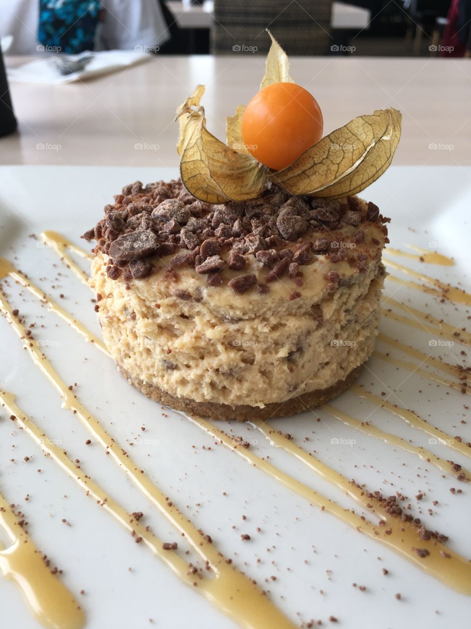 Divine dessert.  Peanut Butter Cheesecake, England. 