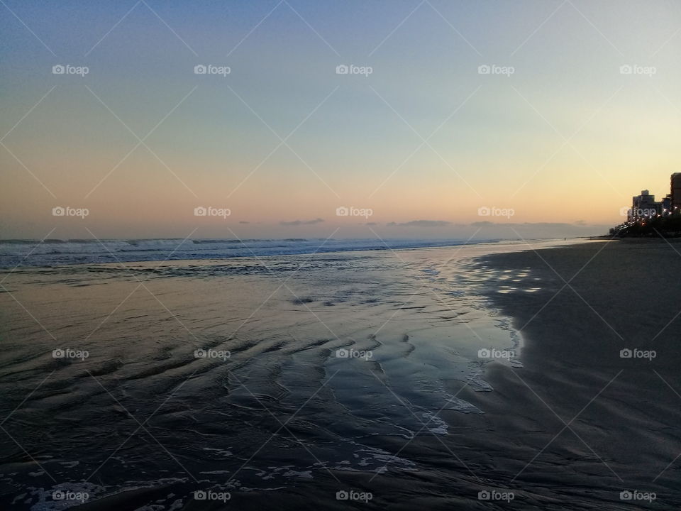Beautiful view.  Autumn. Night on the beach. Brasil