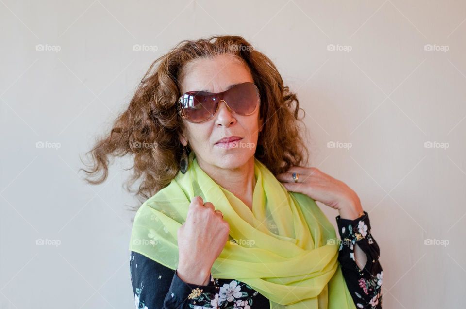 Stylish Older Woman Wearing Sunglasses