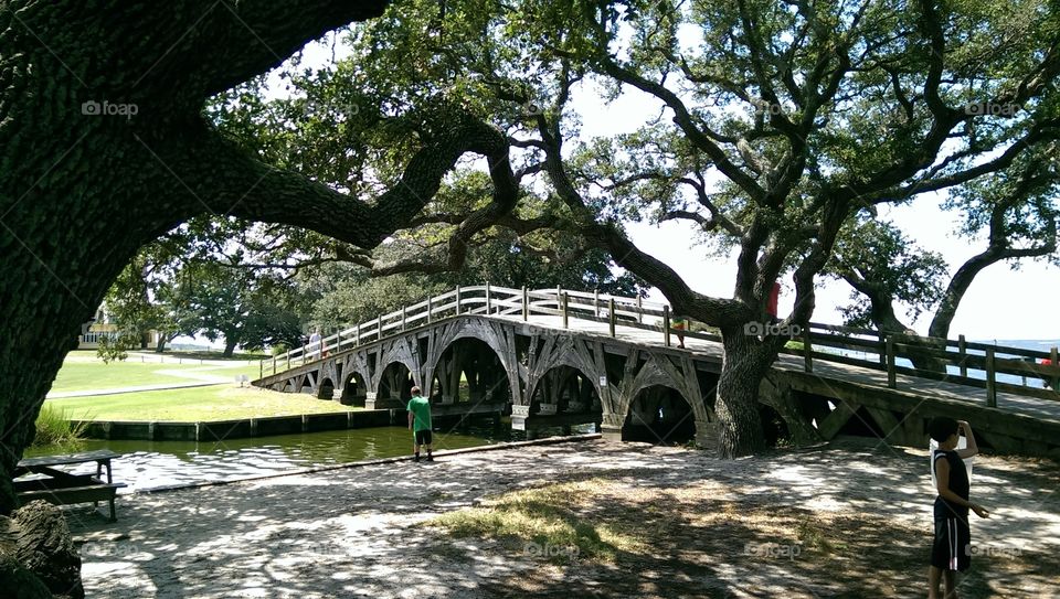 Old Bridge in Corolla, NC. This bridge is on the national register of historic places. Near the Corolla lighthouse