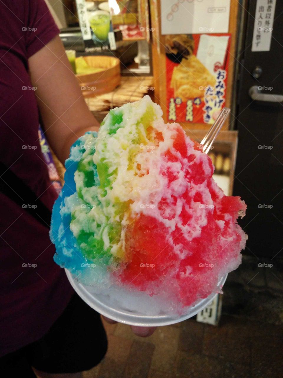 Sweet rainbow shaved ice in Japan