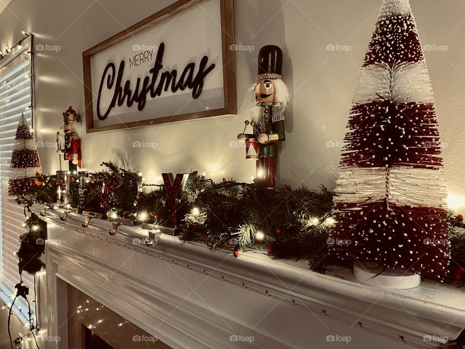 Christmas decor mantle