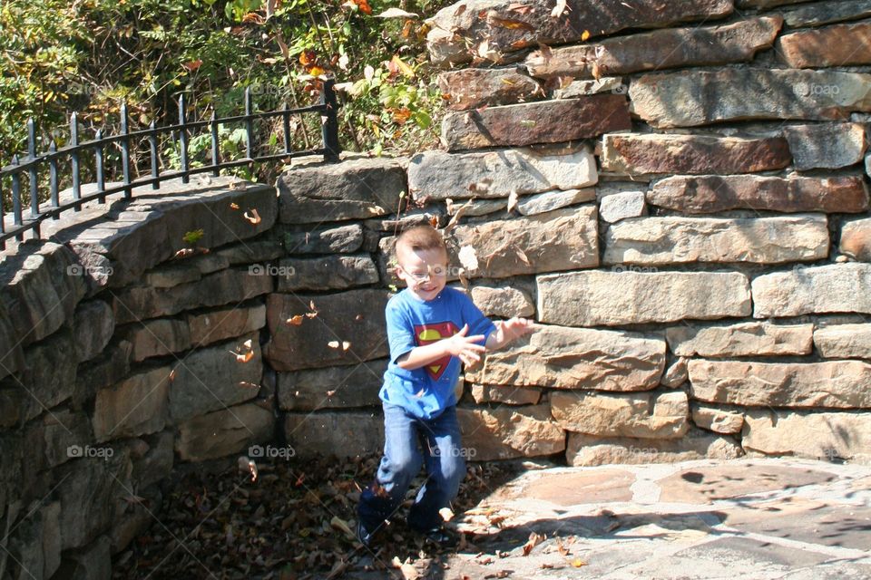 Playing in the leaves 