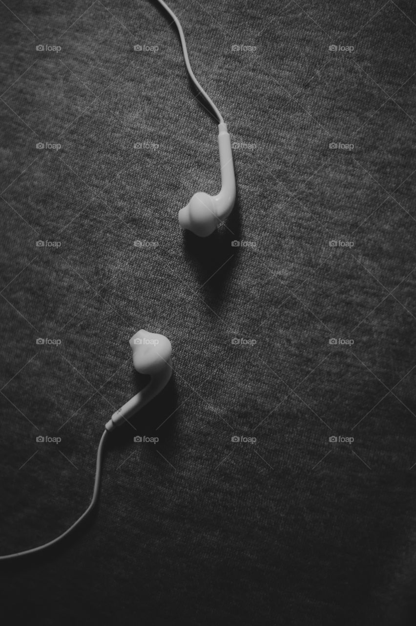 White headset on the carpet