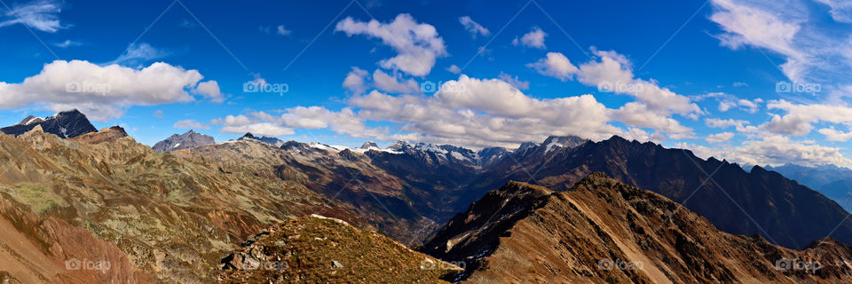 Scenic Mountain panorama in autumn