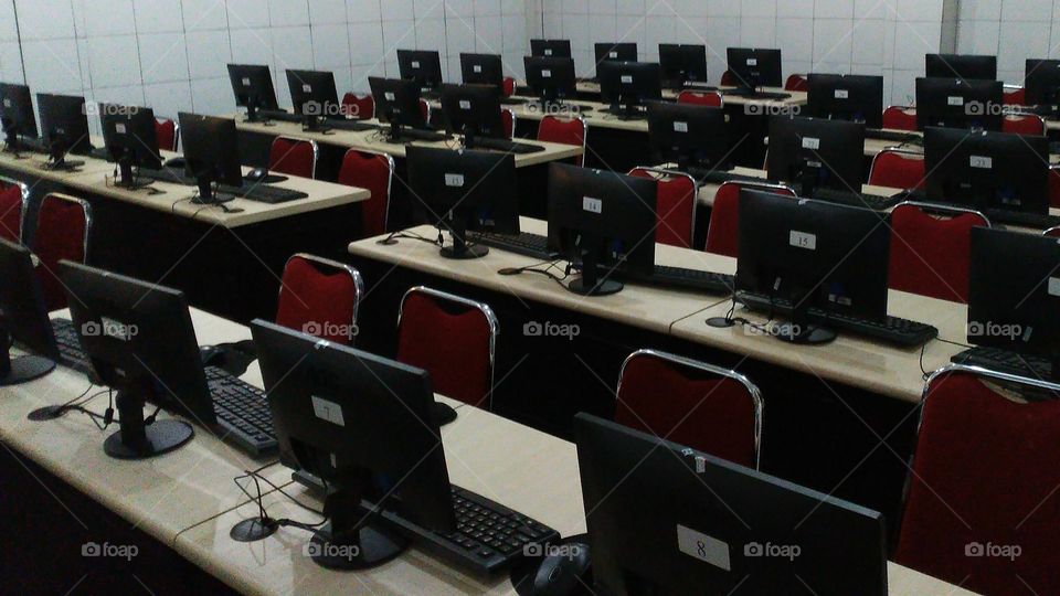 Empty Vocational School Computer Lab