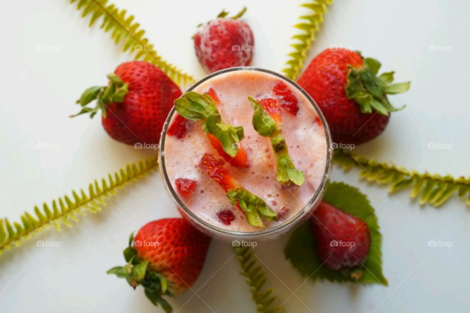 Fresh fruit smoothie  - strawberry smoothie