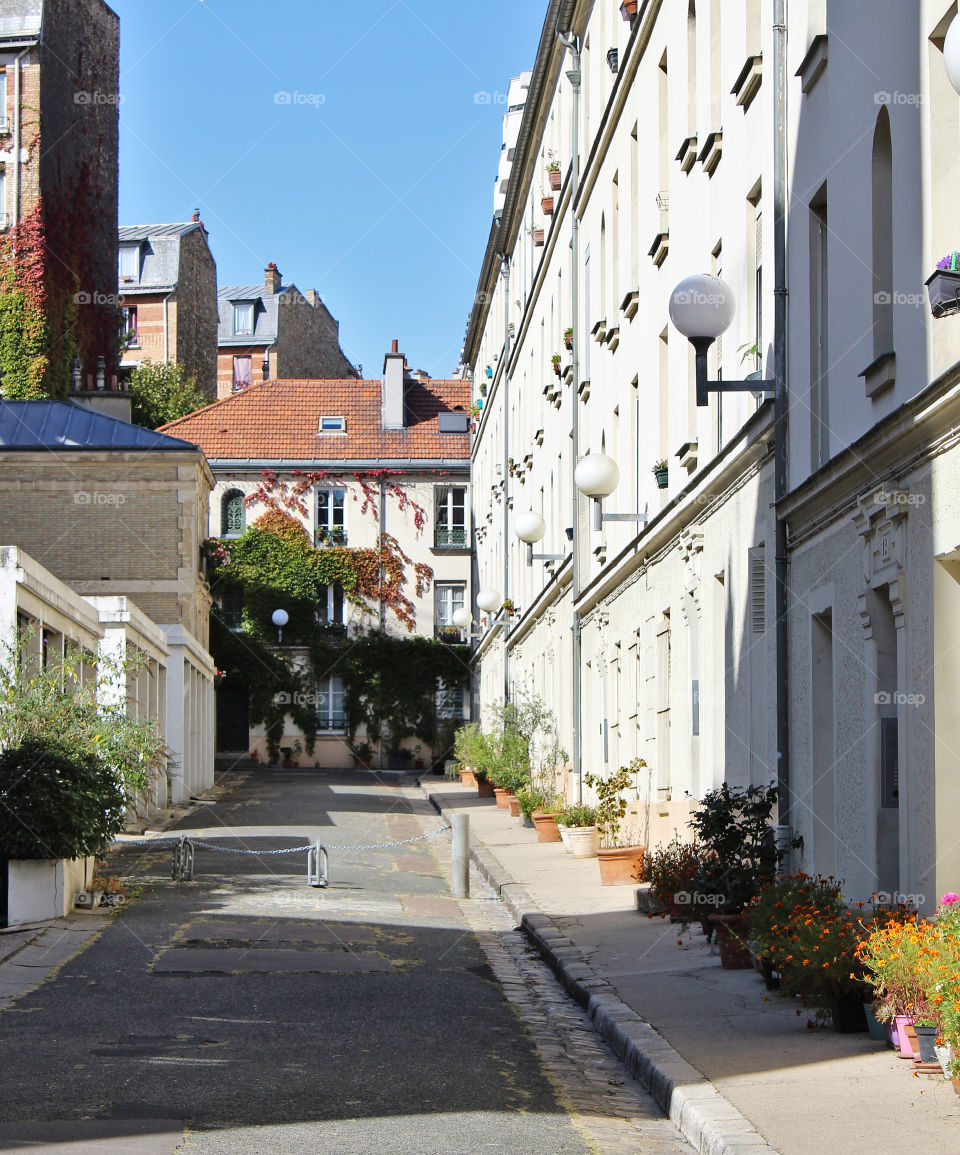 facades of buildings in Paris France