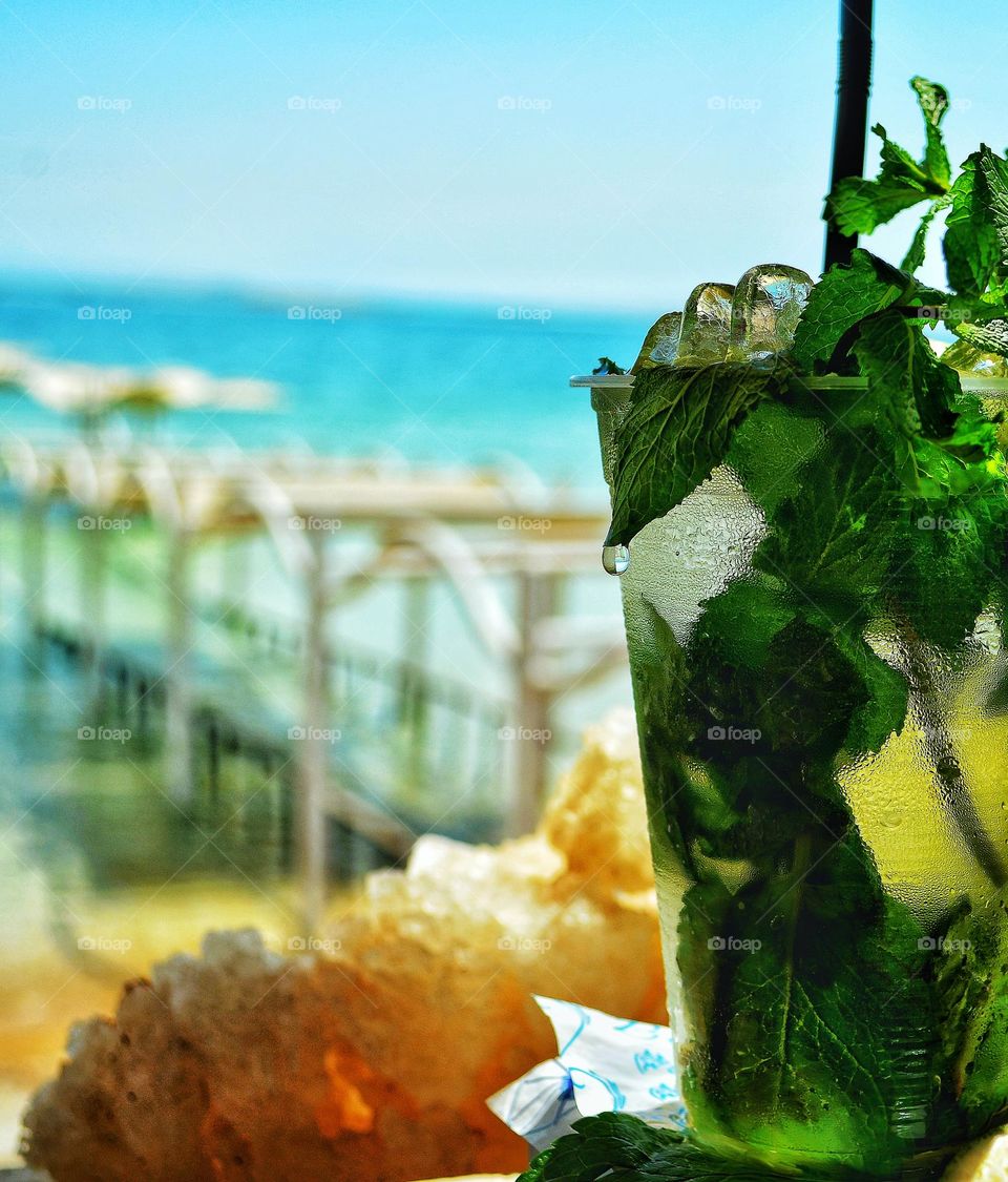 when it's too hot. water, ice, lemon, mint.