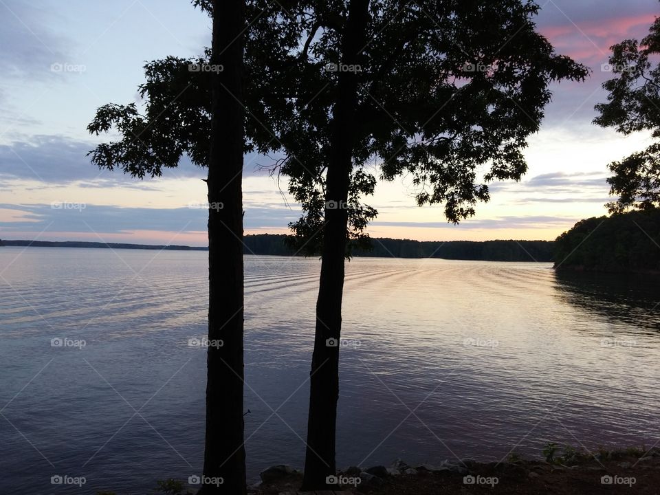 Dreher Island. Sunset on the lake during our camping trip.
