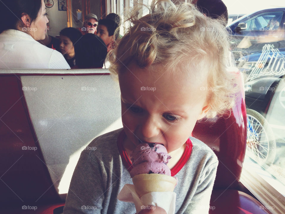 Little Boy Eating Ice Cream