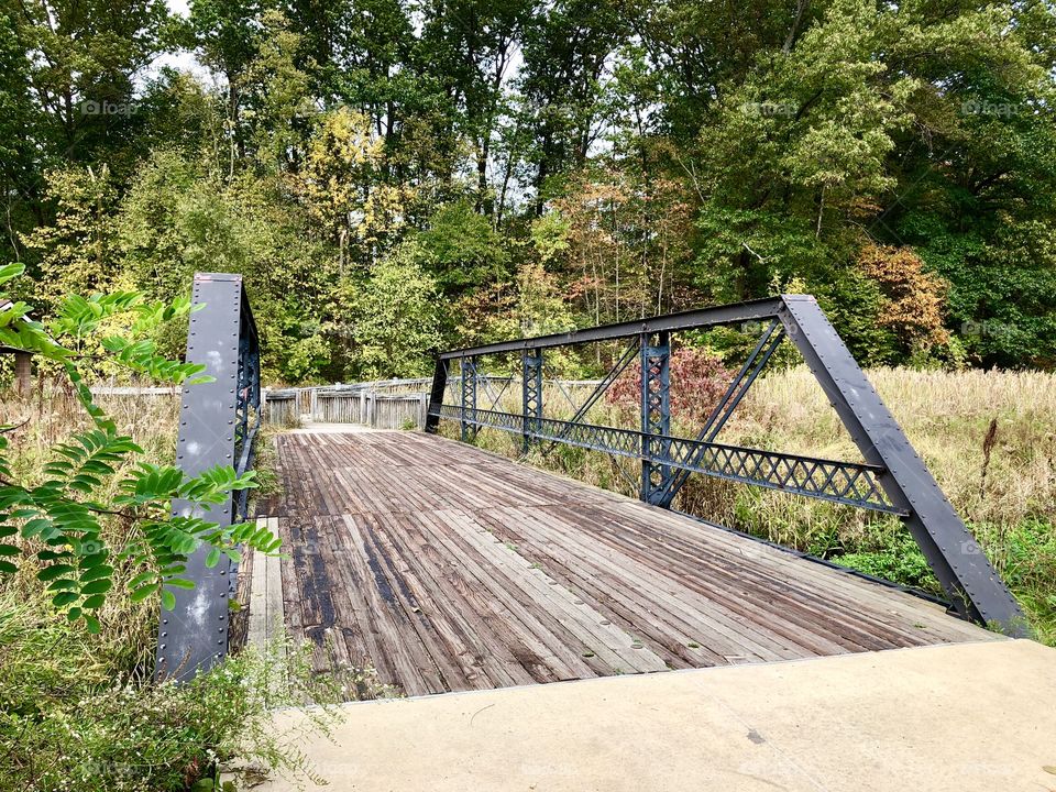 Metal and wood bridge