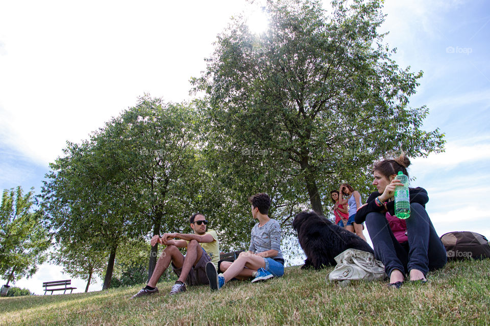 People enjoying spring