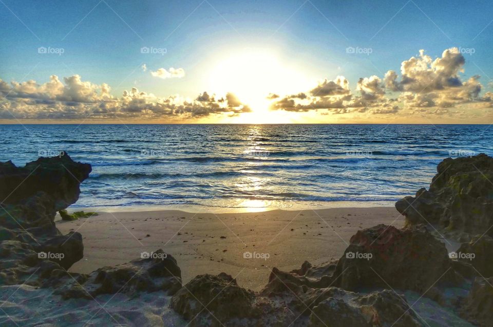 A gorgeous sunrise on a warm Florida beach